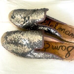 Sam Edelman Glittering Silver Espadrilles